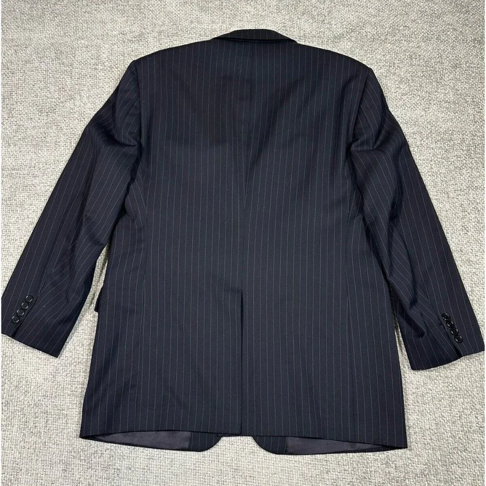 Vtg Brooks Brothers Suit‎ Jacket Mens 43L Blue Striped Wool Union USA Sport Coat
